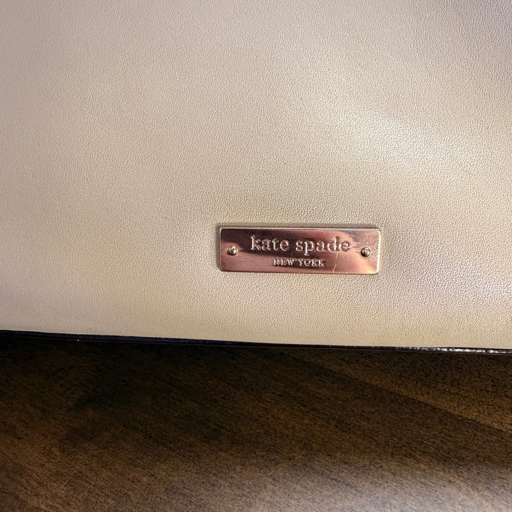 Kate Spade Ivory Leather Bow Satchel with Pyramid Stud Detail - Picture 8 of 13